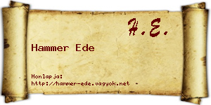 Hammer Ede névjegykártya